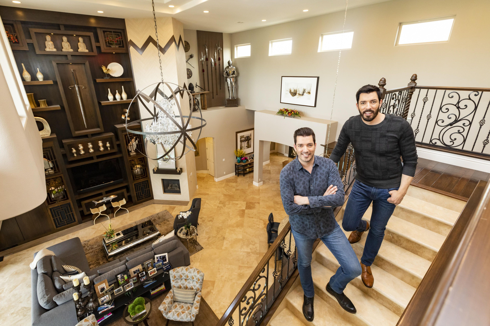 The Property Brothers, Jonathan Scott and Drew Scott, at home in Las Vegas, Nevada